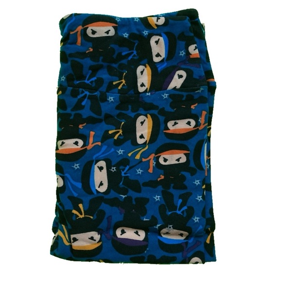 NWT LulaRoe TC Leggings blue ninja chibi Tall & Curvy unicorn rare HTF LLR NEW - Picture 1 of 4